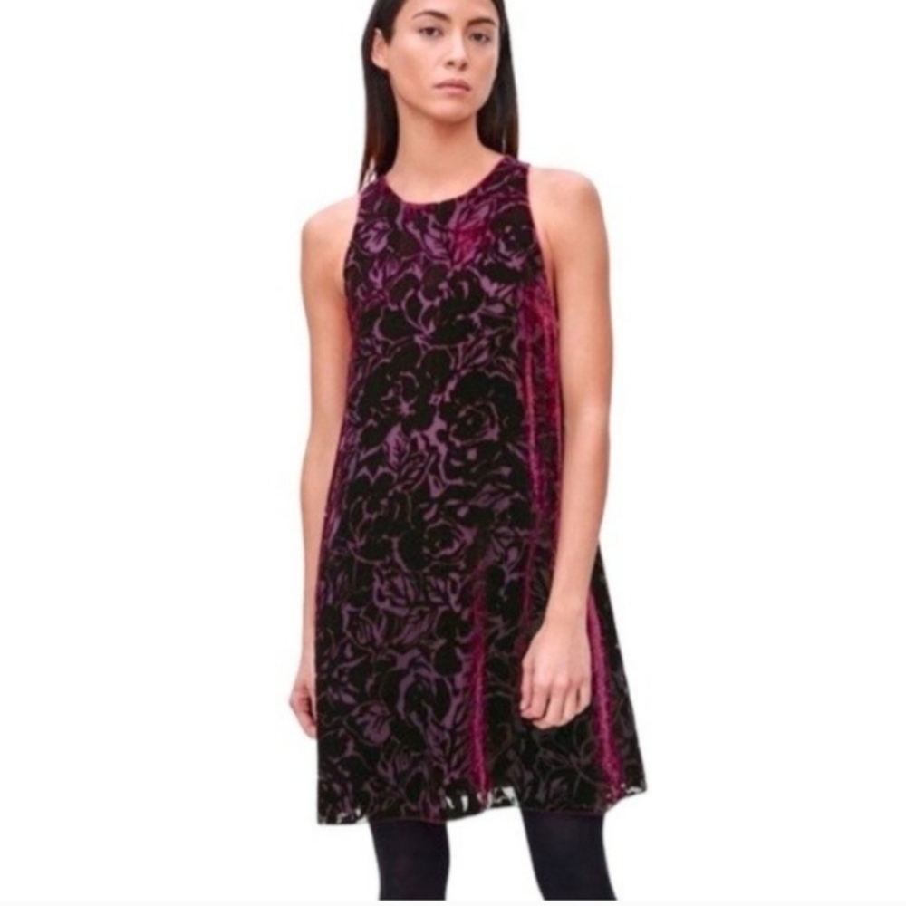 Aritzia Wilfred Silk Velvet Printed Trompette Dress - Picture 2 of 12